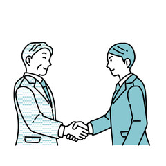 握手をする男性ビジネスパーソンのイラスト