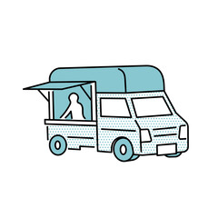 Fototapeta premium キッチンカーのイラスト
