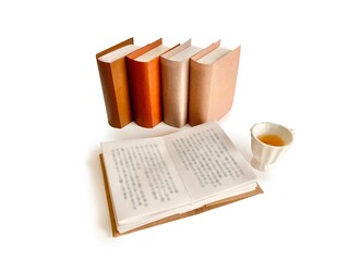 読書のイメージ素材　ペーパークラフト　和書