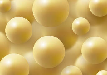 3D realistic golden balls on blurred effect elements background luxury style
