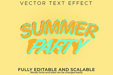 editable text effect summer party