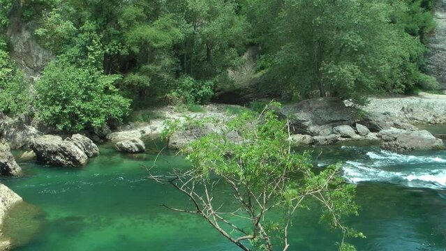 Rapids of the three horns (Adda river, Italy)
