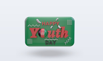 3d youth day Afghanistan flag rendering front view