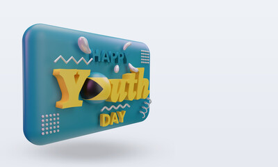 3d youth day Bahamas flag rendering left view