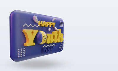 3d youth day Barbados flag rendering left view