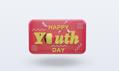 3d youth day Belgium flag rendering front view