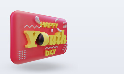 3d youth day Belgium flag rendering left view