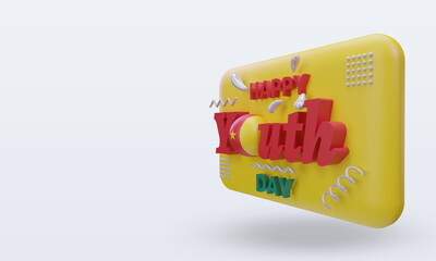 3d youth day Cameroon flag rendering right view