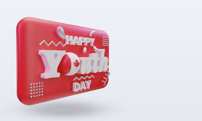 3d youth day Canada flag rendering left view