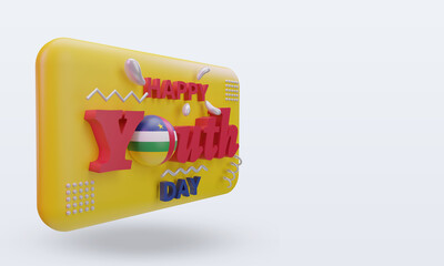 3d youth day Central African Republic flag rendering left view