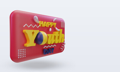 3d youth day Chad flag rendering left view