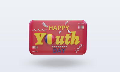 3d youth day Chad flag rendering front view
