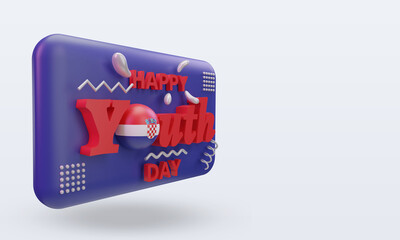 3d youth day Croatia flag rendering left view