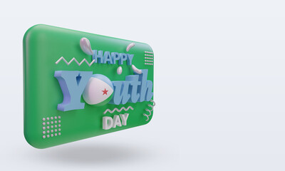 3d youth day Djibouti flag rendering left view