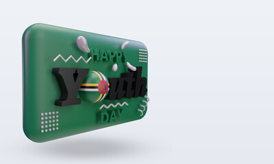 3d youth day Dominica flag rendering left view