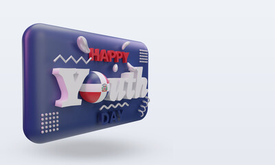 3d youth day Dominican Republic flag rendering left view