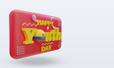 3d youth day Ecuador flag rendering left view