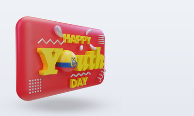 Obraz premium 3d youth day Ecuador flag rendering left view