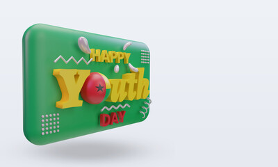 3d youth day Guinea flag rendering left view