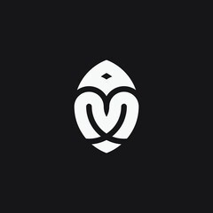 Initial letter AM momogram logo template.