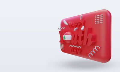 3d youth day Lebanon flag rendering right view