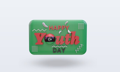 3d youth day Libya flag rendering front view