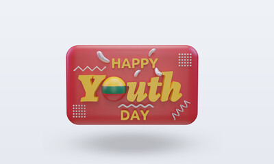 3d youth day Lithuania flag rendering front view
