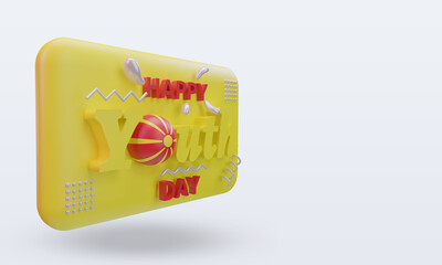 3d youth day North Macedonia flag rendering left view