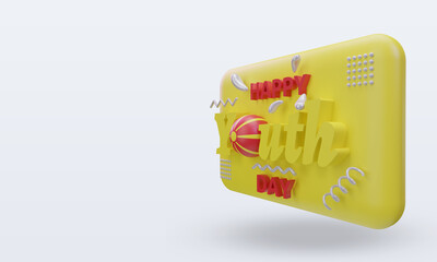 3d youth day North Macedonia flag rendering right view