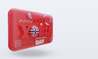3d youth day Norway flag rendering left view