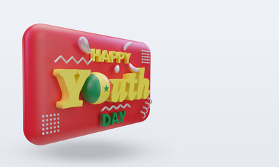 3d youth day Senegal flag rendering left view