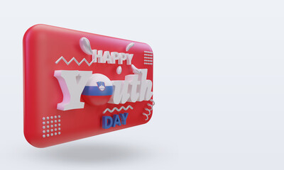 3d youth day Slovenia flag rendering left view