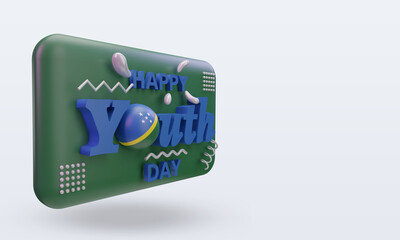 3d youth day Solomon Islands flag rendering left view