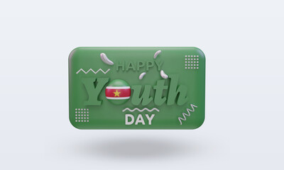 3d youth day Suriname flag rendering front view