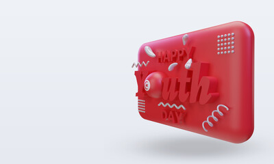 3d youth day Tunisia flag rendering right view