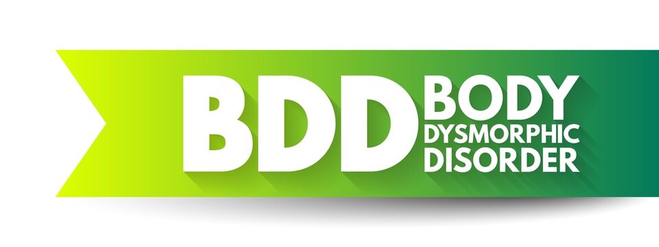 BDD - Body Dysmorphic Disorder is a mental health disorder, acronym text concept background