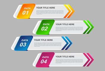 4 stages of colorful infographic elements. designs for banners, presentations and more.