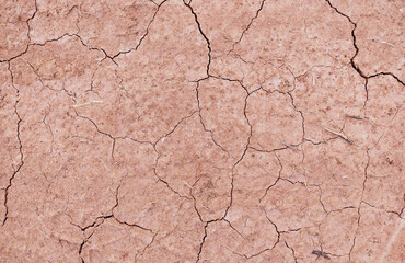 Cracked ground background in the top view for graphic design or wallpaper