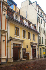 Fototapeta na wymiar Vintage architecture of the Old Town of Riga, Latvia