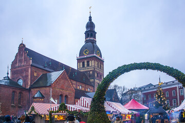 Christmas Fair in Dome Square in Riga, Latvia