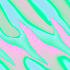 Holographic seamless pattern. The effect of flowing iridescent liquid. Psychedelic effect. Fairy tale unicorn trend background. 90s fashion.	