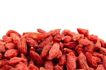 Dried goji berries isolated on white