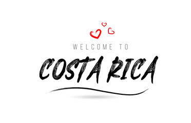Welcome to COSTA country text typography with red love heart and black name
