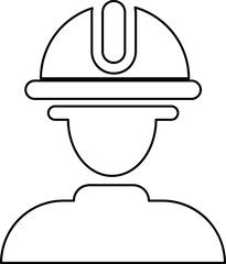 Safety worker icon male construction service person profile avatar with hardhat helmet in glyph pictogram illustration.eps