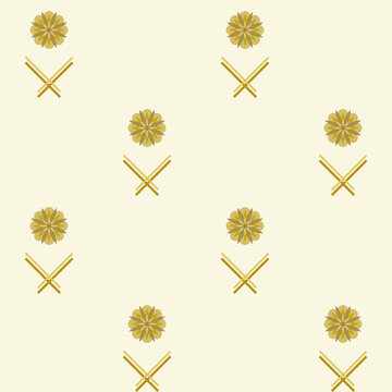 Beautiful dark yellow flowers on yellow background. It is a seamless pattern that looks pretty and chic.
