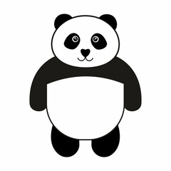 Vector illustration of a cute kind panda in full growth, Panda is standing