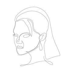 Abstract Face One Line Drawing Portrait Minimalist Single Hand Drawn Style PNG Image, Graphic, Elegant, Art PNG Transparent BackgroundPNG, Grafis, Elegan, Seni PNG Transparent Background