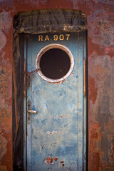 Old rusted metal door