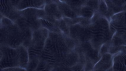 Digital wave texture with dots on the background. Big data visualization. Vector illustrations.