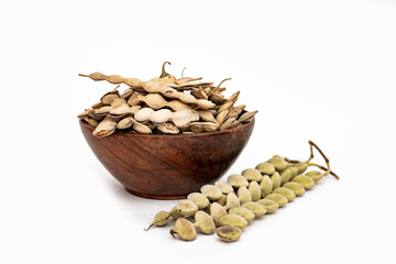 Babul fali babool phali or acacia arabica or himalaya babul pods seeds and babul dry